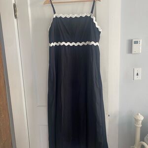 LOFT Strapless Black and White Dress